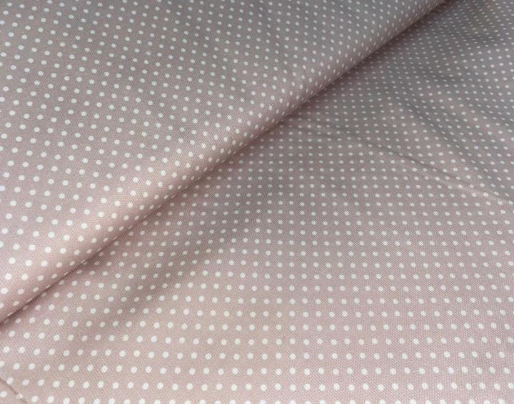 Piqué topos blanco y fondo rosa