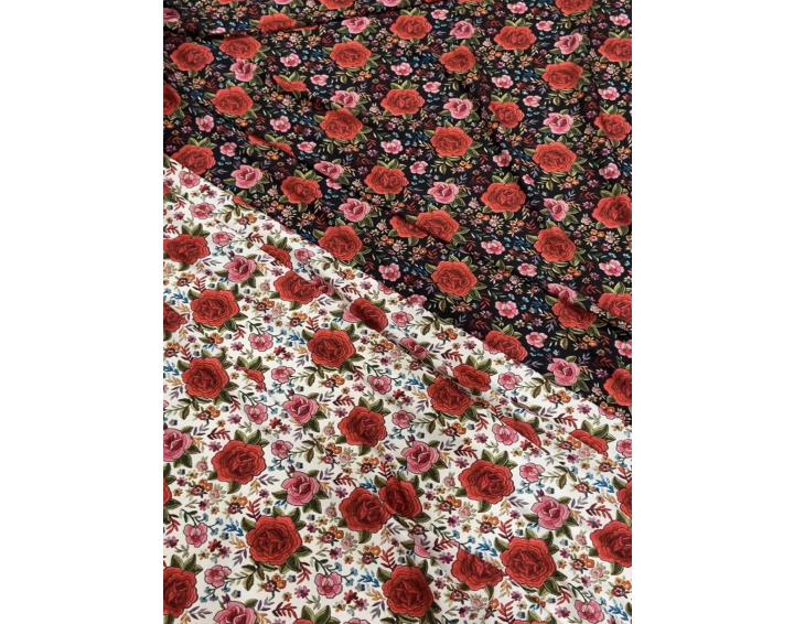 Tejido con estampado de mantón de Manila 