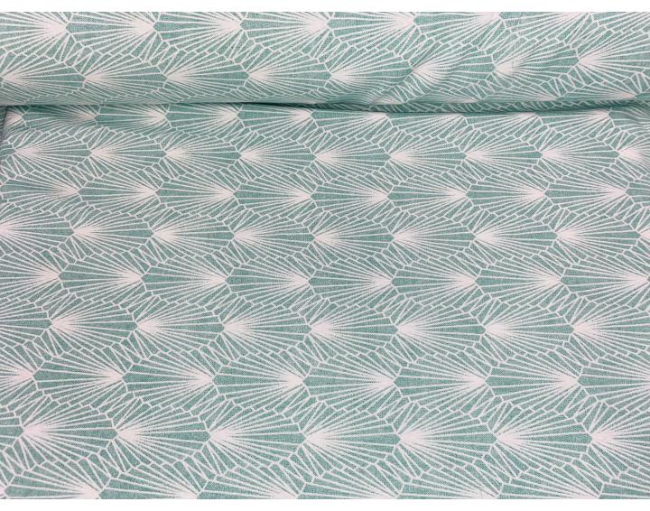 Loneta estampada verde agua