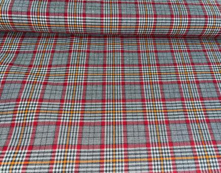 Cuadros viyela rojo,gris y naranja