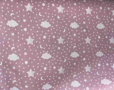 Viyela estampadas nubes,estrellas y lunas