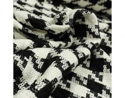 Tela Chanel pata de gallo grande en blanco y negro