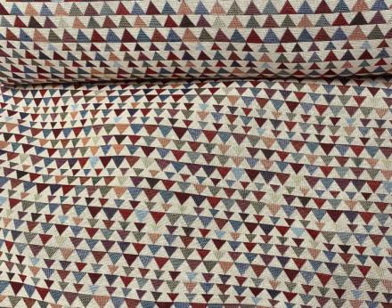 TELA GOBELÍN-CRETONA TRIÁNGULOS MULTICOLOR