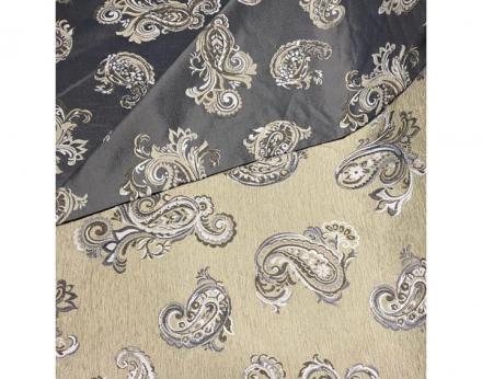 Tejido Chenilla reversible a dos caras con estampado cachemir.