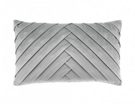 COJÍN TERCIOPELO CHEVRON GRIS