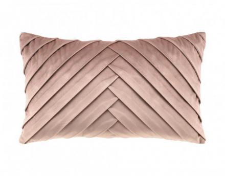 COJÍN TERCIOPELO CHEVRON ROSA