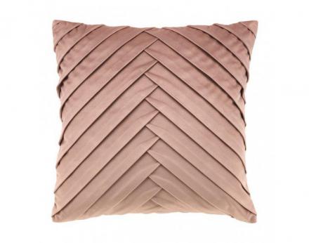 COJÍN TERCIOPELO CHEVRON 45x45 ROSA