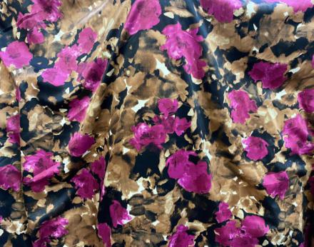 Tela satén fino estampado flores