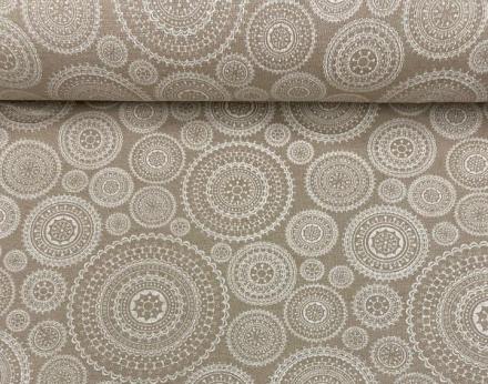 Loneta círculos beige